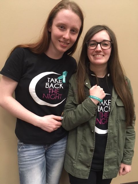 Megan+Bednaroski%2C+left%2C+and+Amber+Steiger+are+among+students+who+have+helped+plan+previous+events+for+Sexual+Violence+Awareness+at+MCC.