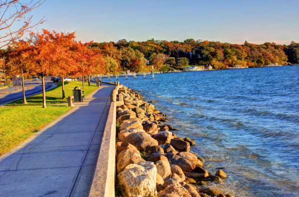The 21-mile lake shore path is a wonderful way to experience the beauty of Lake Geneva.