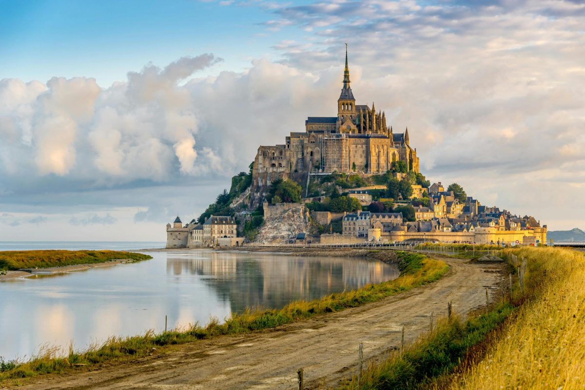Mont Saint-Michel is an island in the Normandy region. 